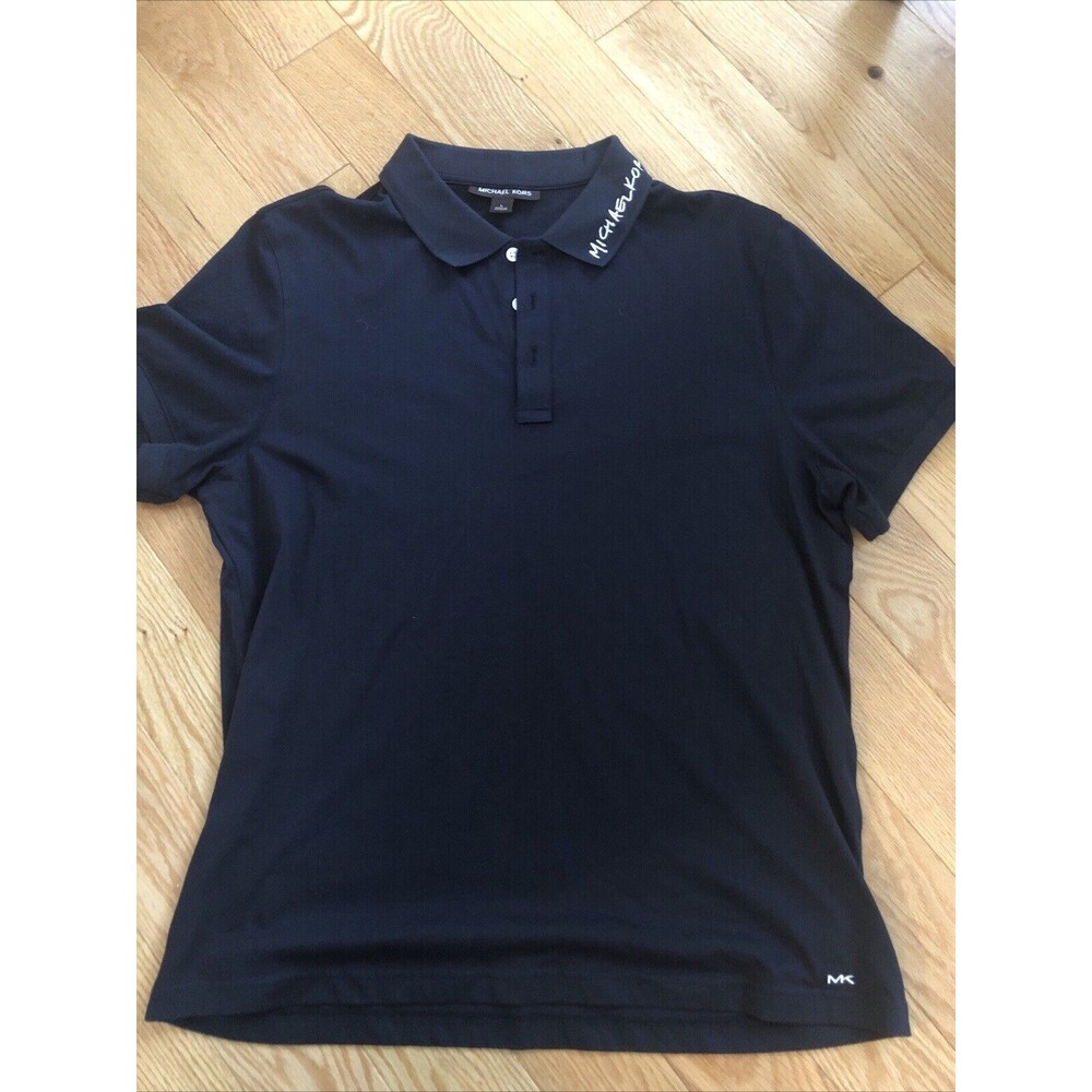 Michael Kors Polo Shirt Size Large Blue Short Sleeve NWOT‎